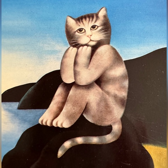 3 Vintage 1980 Martin Leman anthropomorphic cat unframed lithographs.8”x10” - Picture 2 of 16